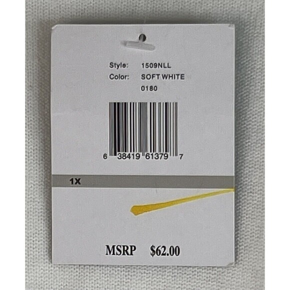 Designers Originals Soft White Waterfall Cardigan Lapel Flowers New with Tags 1X - Picture 6 of 7